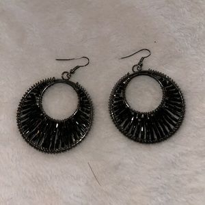 Fancy shiny dangle hoops